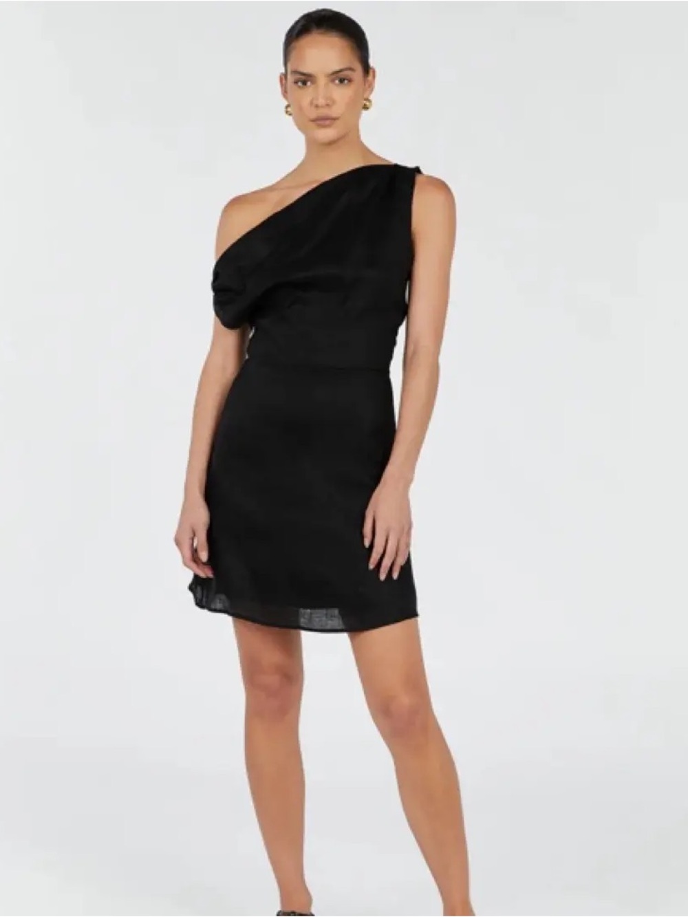 DISSH One-Shoulder Black Mini Dress
